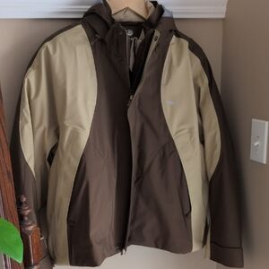 Stylish Women's Brown and Cream Ski Jacket